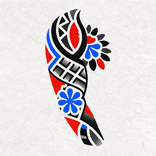 Neo Traditional Tribal Tattoo Design