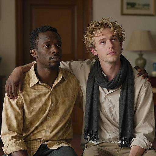 Intimate Moment in a Dimly Lit Room