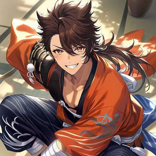 Illustration of Mutsu-no-kami yoshiyuki, touken ranbu in the style of Guchico
