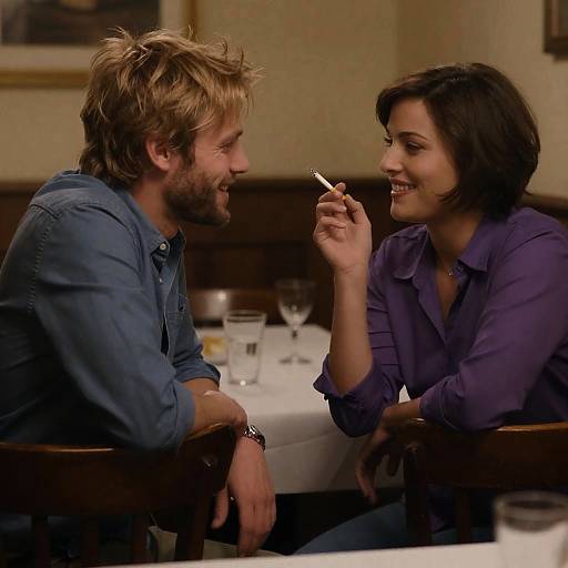 Intimate Restaurant Moment: Couple Portrait