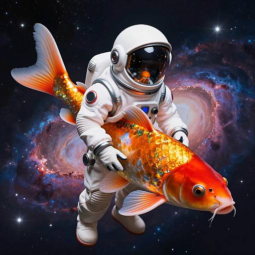 Koi Fish in Futuristic Spacesuit