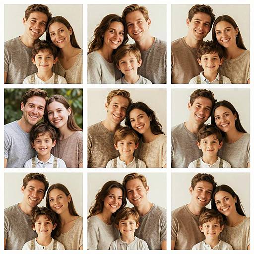 Warm Heartfelt Family Portrait Collage