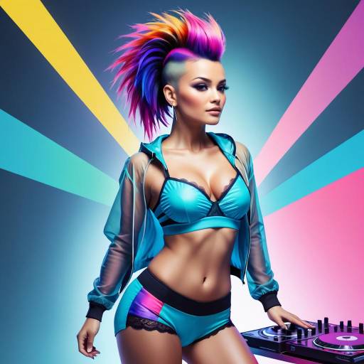 Vibrant Digital DJ Art with Colorful Flair