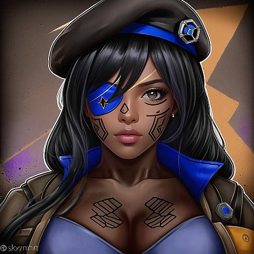 Illustration of Ana (overwatch), overwatch in the style of Tsukiyo (skymint)
