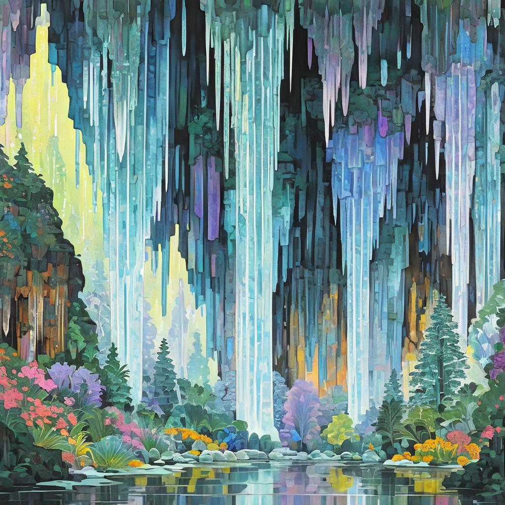 Shimmering Crystal Grotto in Midday Light