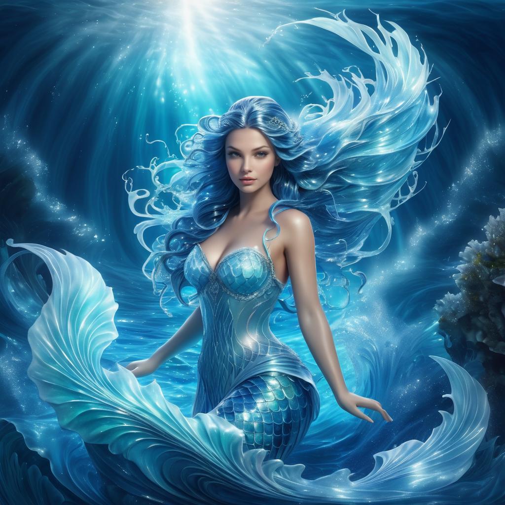 Serene Mermaid of Water Waves