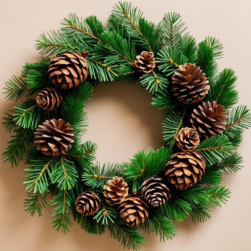 Cozy Holiday Wreath Close-Up Photography