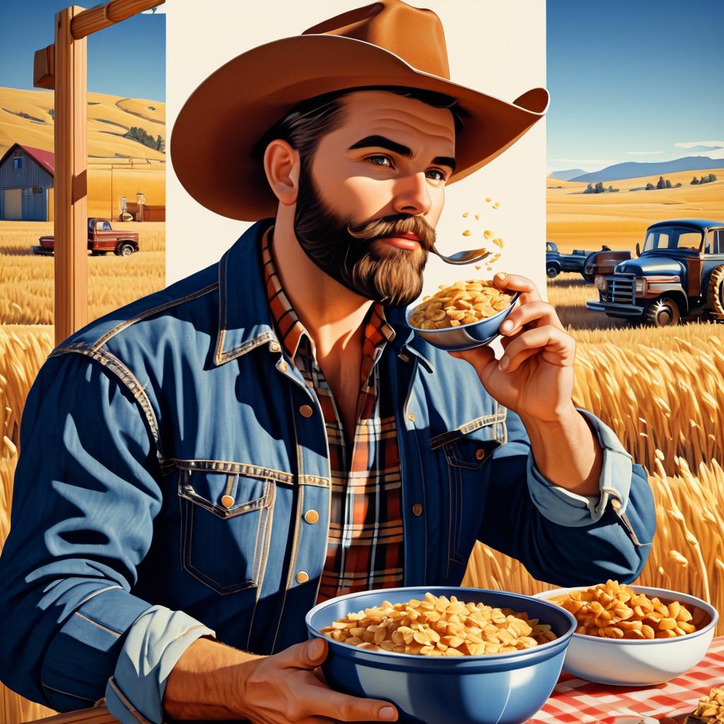 Rugged Cowboy Vintage Cereal Poster