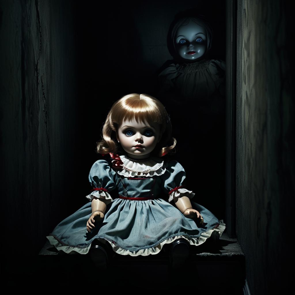 Haunted Doll Horror Movie Poster Design