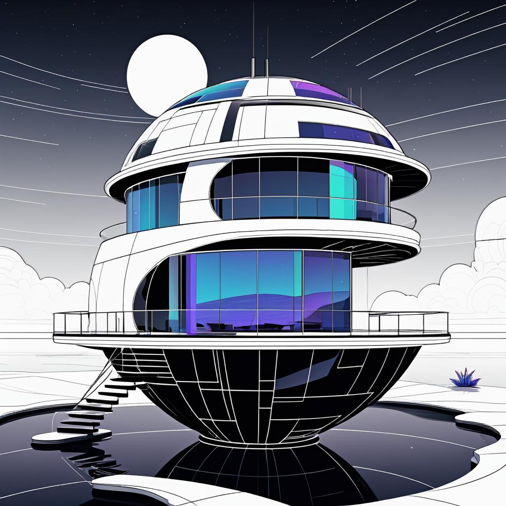 Futuristic Pod Home Coloring Page