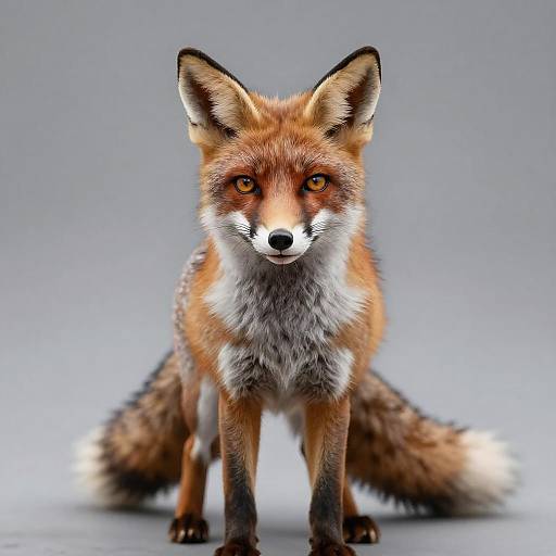 Realistic Smiling Fox with Amber Eyes