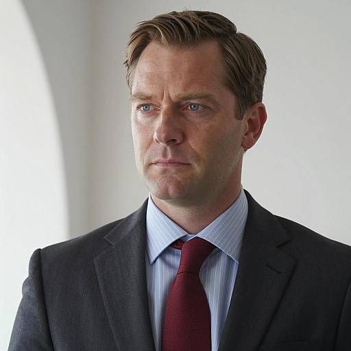 Serious Man in Dark Suit Portrait