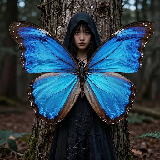 Blue Butterfly Halloween Portrait