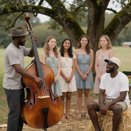 Joyful Rural Music Gathering in Nature