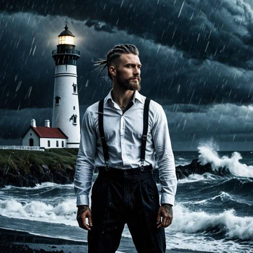 Viking Style Meets Gothic Lighthouse Scene