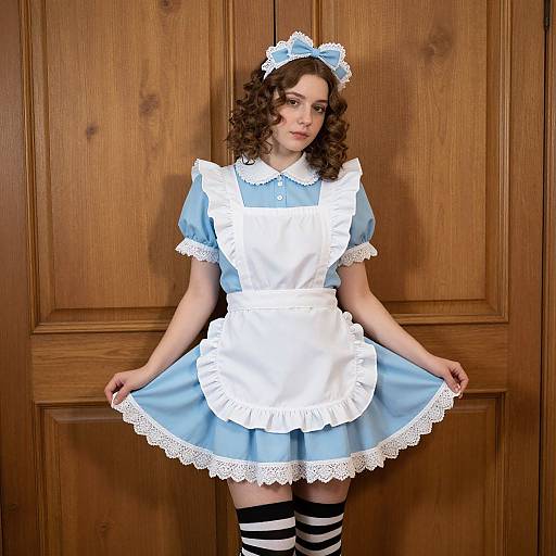 Young Woman in Classic Maid Outfit