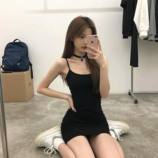 Young Woman Taking Mirror Selfie