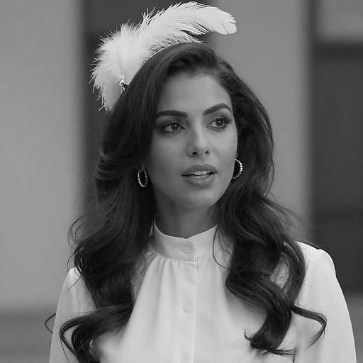 Noir Portrait: Woman with Feathered Headpiece