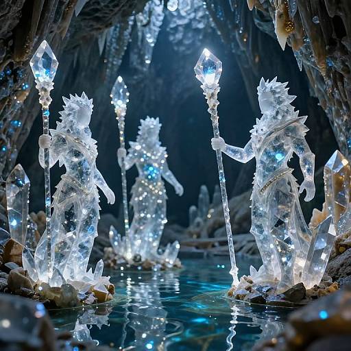 Mythical Crystal Cave Guardians