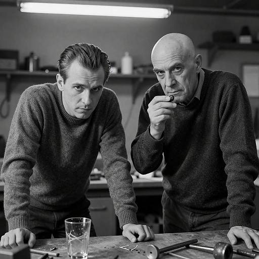 Intricate Workshop Portrait in Black and White