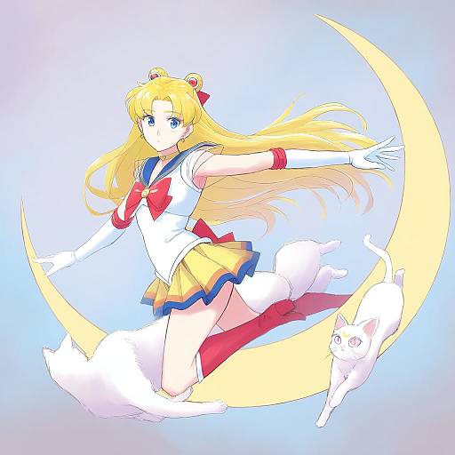Illustration of Artemis (sailor moon), bishoujo senshi sailor moon in the style of Nathaniel pennel