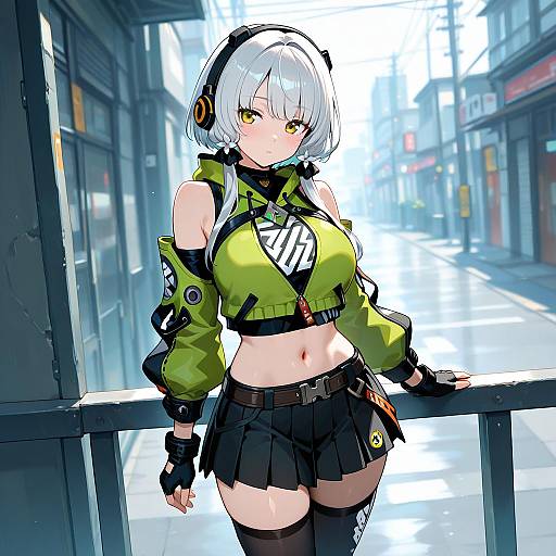 Illustration of Anby demara, zenless zone zero in the style of Yamasan