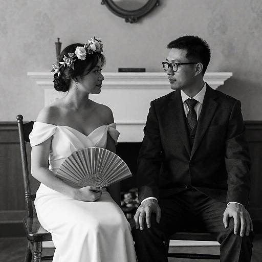 Elegant Couple in Vintage Room