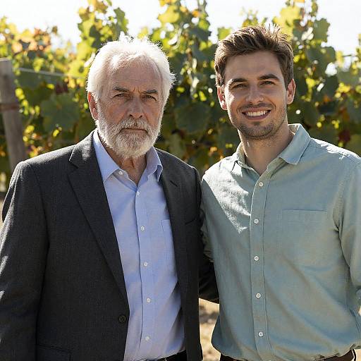 Elder and Youth in Vineyard Portrait