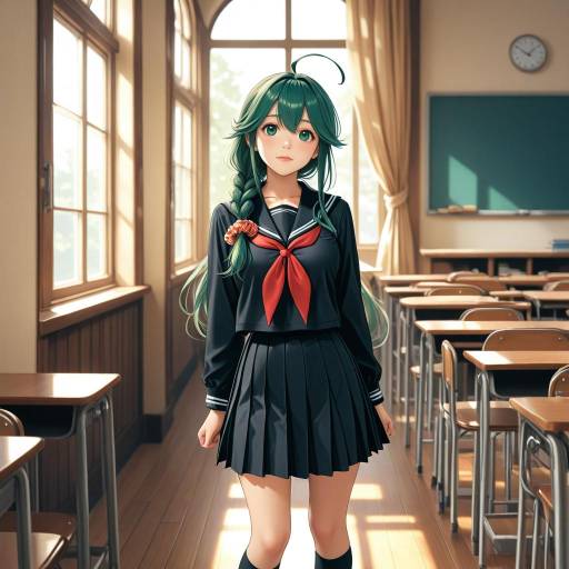 Admiral Kancolle in a Sunlit Classroom