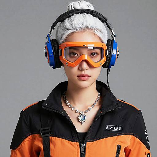 Ulzzang Woman in Futuristic Techwear
