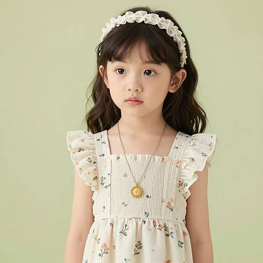 Young Girl in Floral Dress