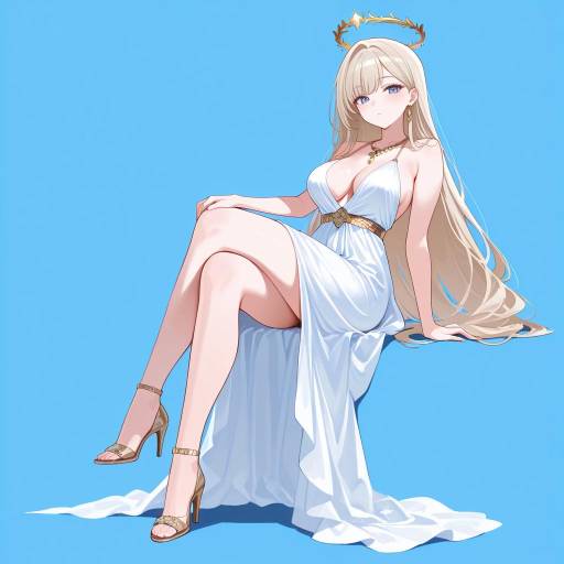 Elegant Youthful Woman in Summer Attire Elegant Youthful Woman in Summer Attire