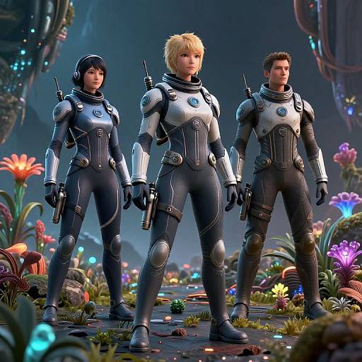 3D Sci-Fi Explorers on Alien Planet