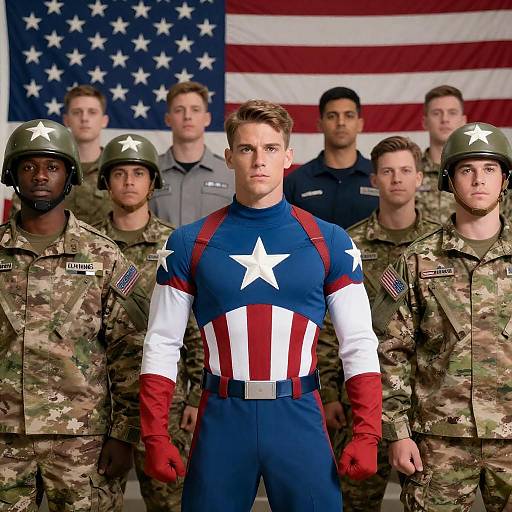 Heroic Soldiers with Patriotic Mannequins