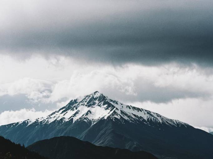 Majestic Cloud-Covered Mountain Landscape