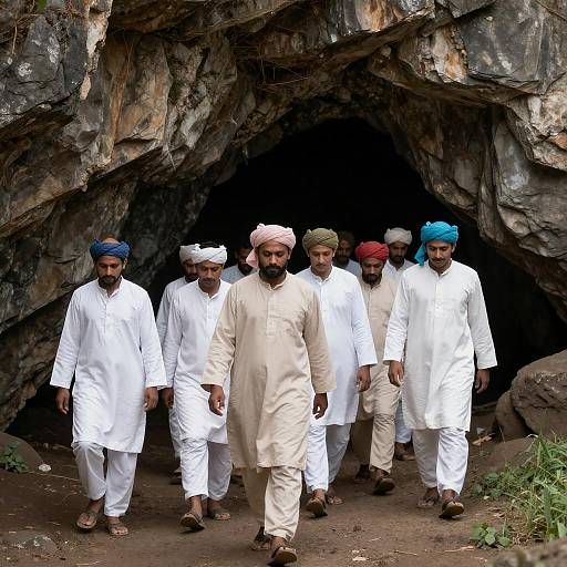 Adventurers Entering Mysterious Cave