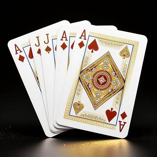 Luxurious 3D Gold & Diamond Playing Cards
