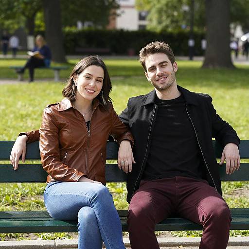 Sunny Park Moments: Friends on a Bench