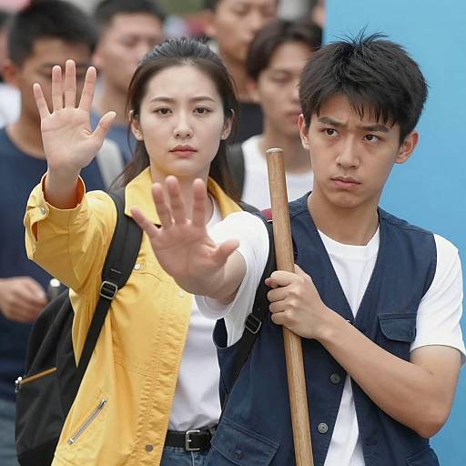 Dynamic Digital Collage of Two Figures