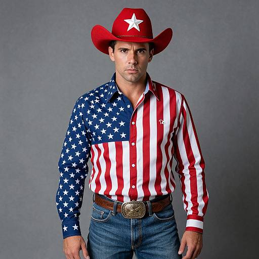 Patriotic Cowboy Portrait