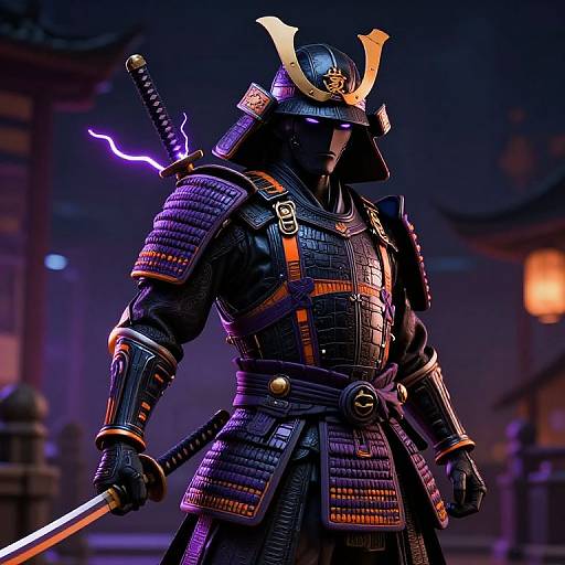 Cyber Samurai Clone Stamp Design