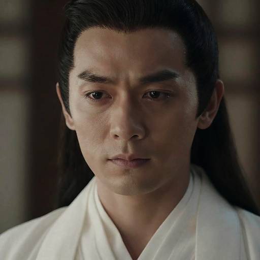 Illuminated Portrait of an Asian Man