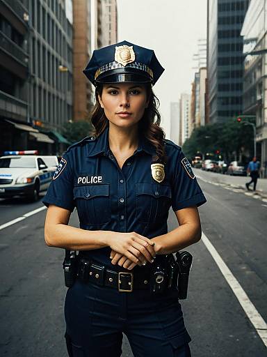 Photorealistic Female Police Officer Portrait