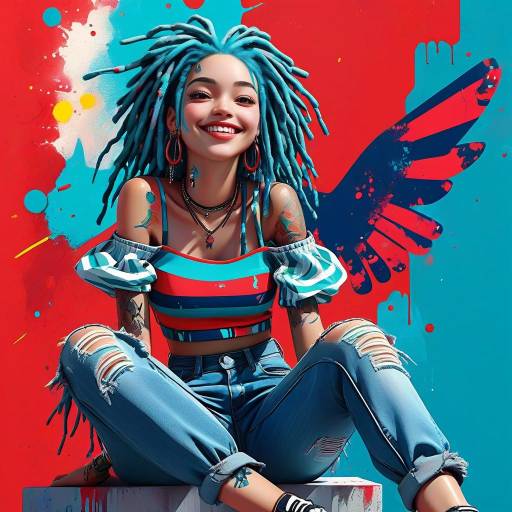 Whimsical Neon Pop Art Character