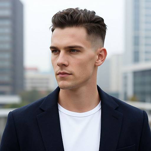 Fit European Man with Disconnected Undercut