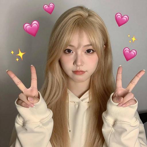 Young Woman Peace Sign Portrait