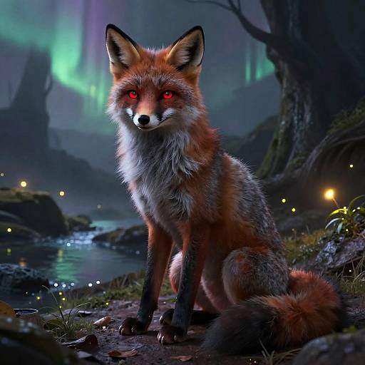 Fluffy Anthro Fox in Mystic Cave