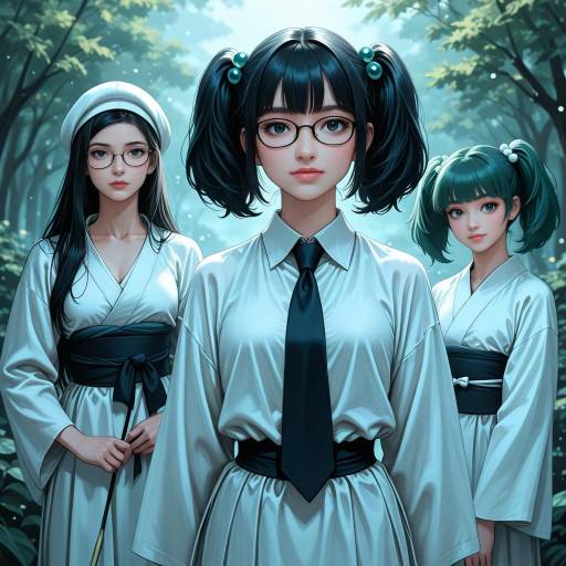 Cheerful Girls with Glasses and Neckties