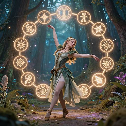 Mystical Dance in Enchanted Forest