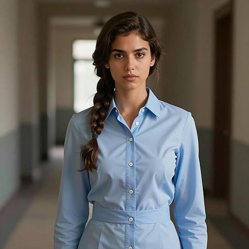 Elegant Portrait of a Woman in Flight Dress